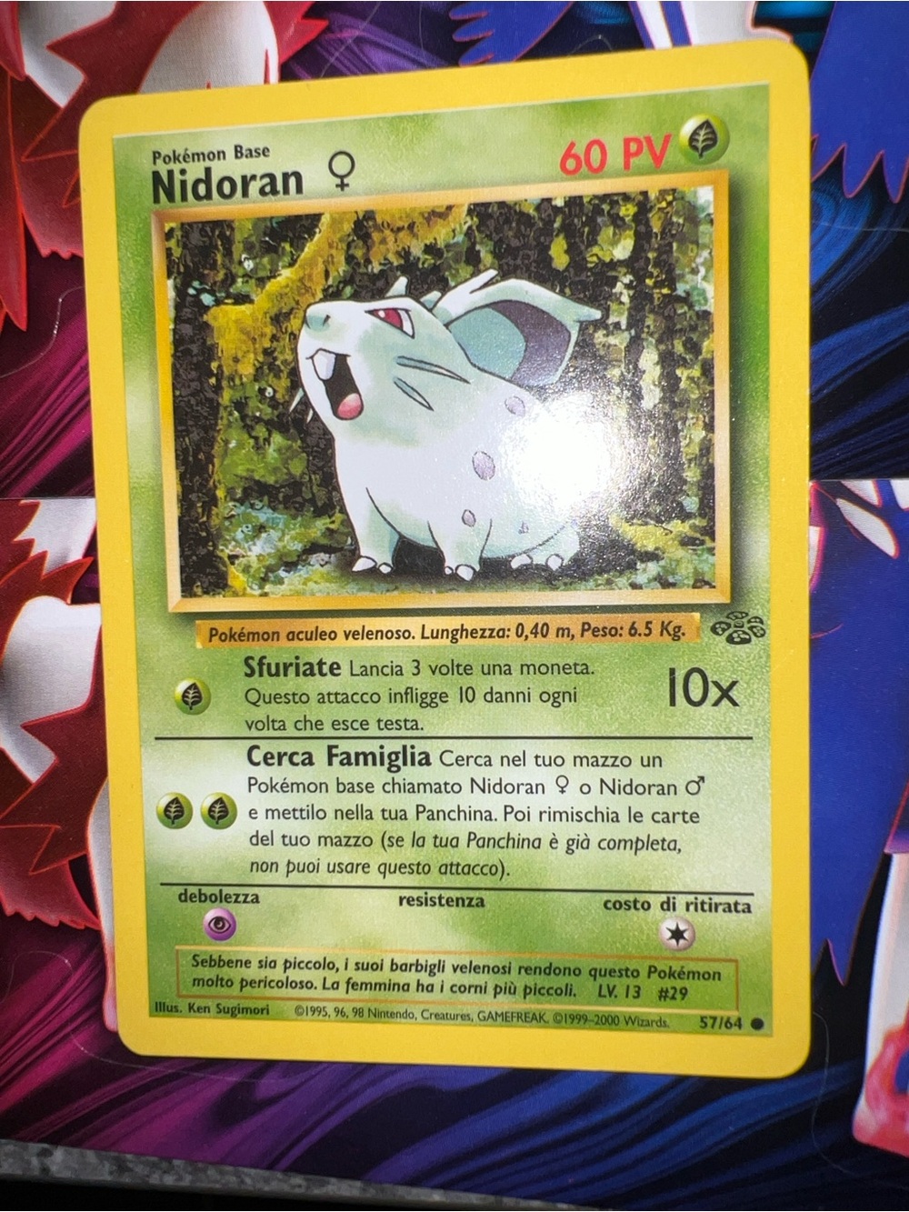 Pokemon Nidoran Card - Yellow & Green